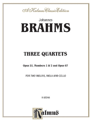 Book cover for Three String Quartets, Op. 51, Nos. 1 & 2, Op. 67