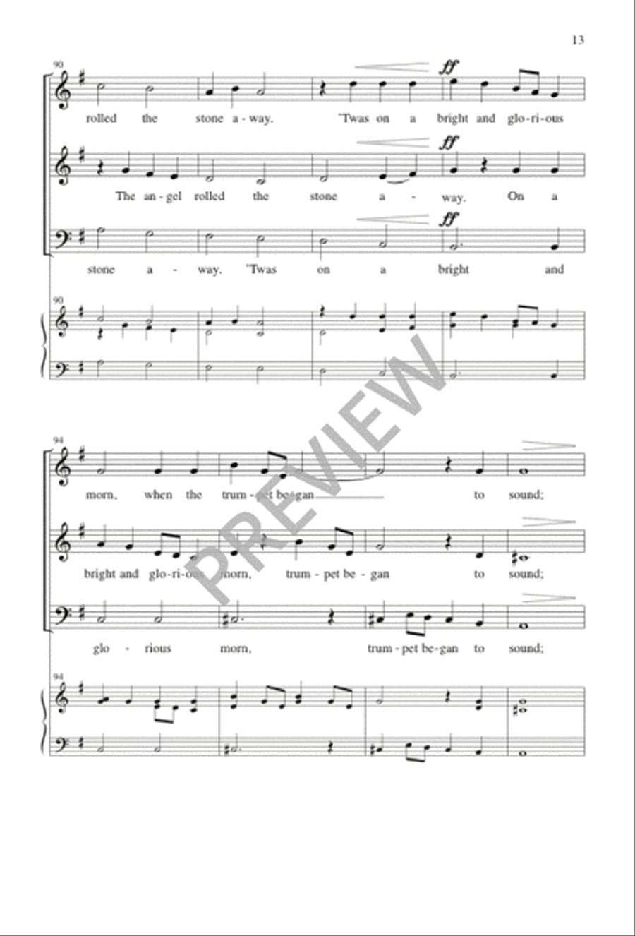 The Angel Rolled the Stone Away 3-Part scores gallery preview page 14