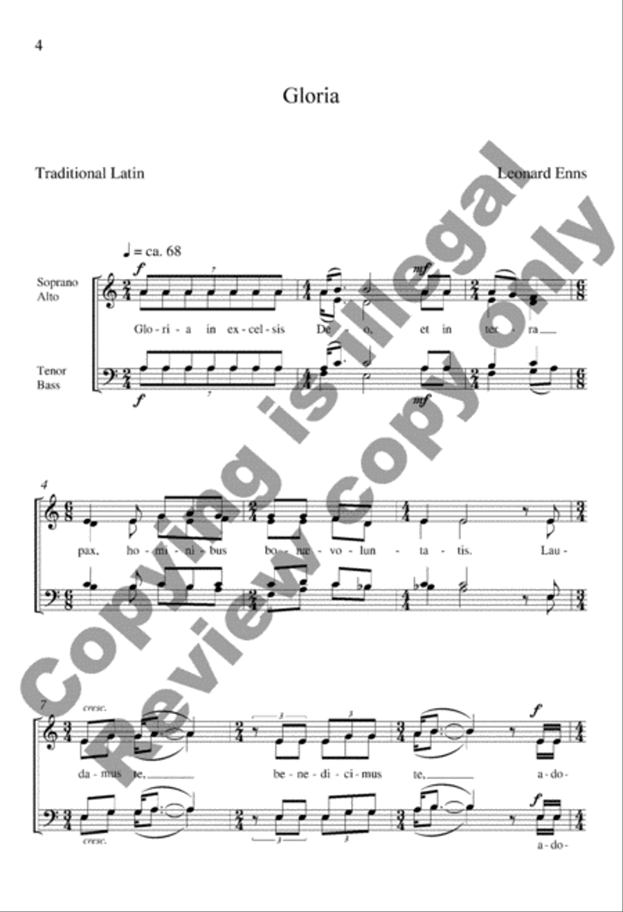 Missa Brevis Missa Brevis 4-Part scores gallery preview page 4