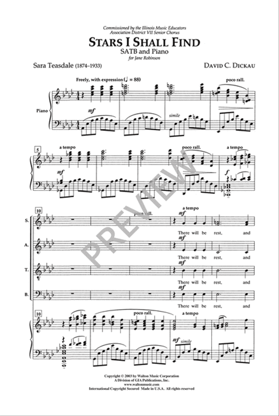 Stars I Shall Find (SATB) 4-Part scores gallery preview page 4