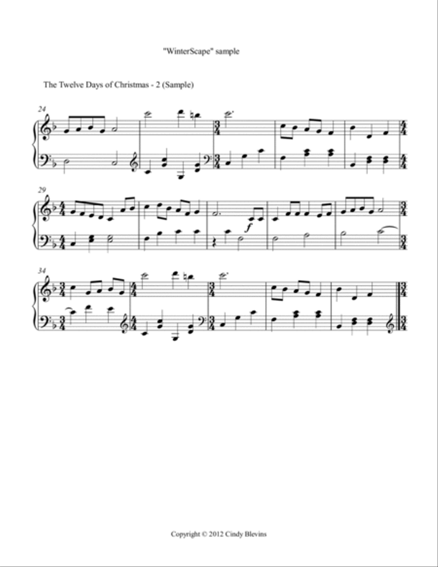 Winterscape, 16 seasonal arrangements for Lever or Pedal Harp Pedal Harp scores gallery preview page 3