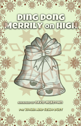 Book cover for Ding Dong Merrily on High, Jazz Style, for Violin and Cello Duet