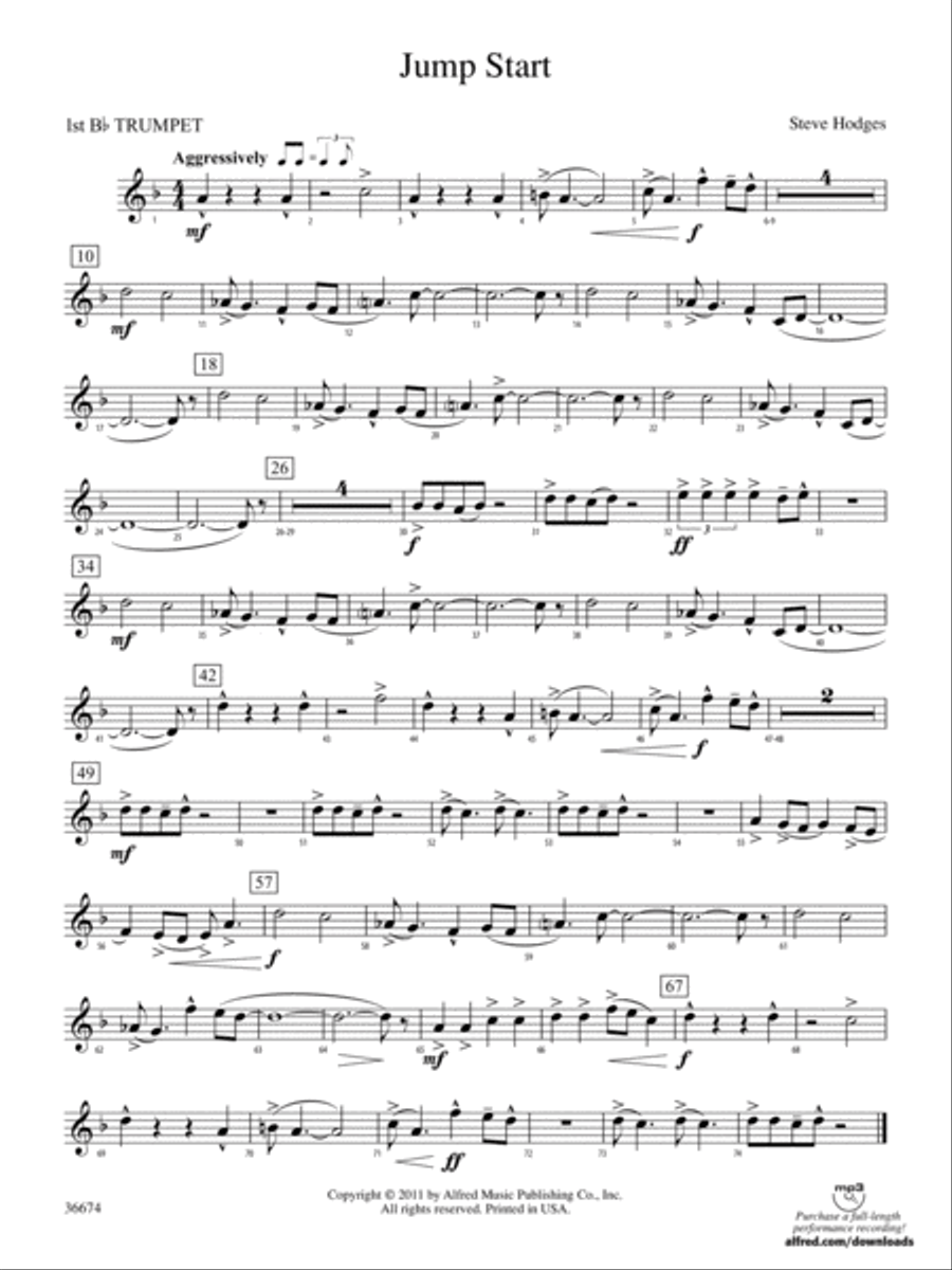 Jump Start: 1st B-flat Trumpet Concert Band scores gallery preview page 1