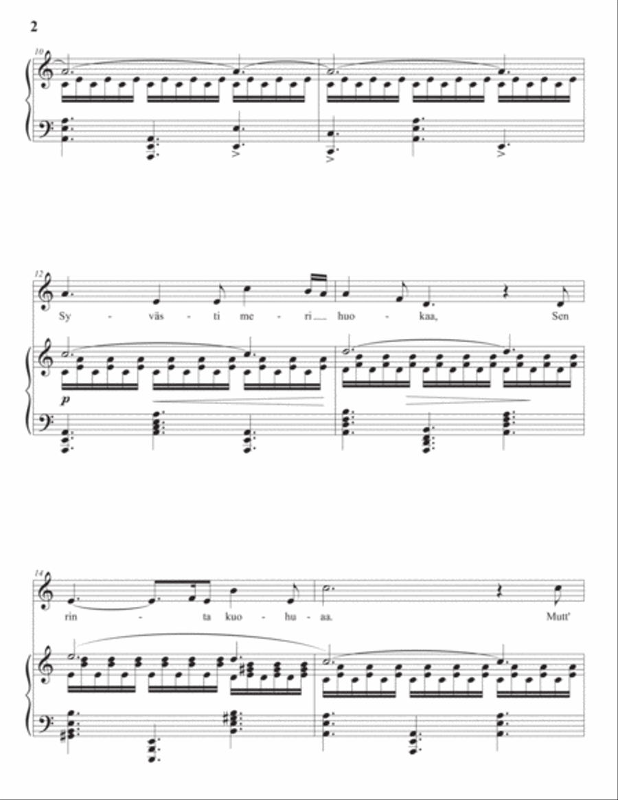 MERIKANTO: Merellä, Op. 47 no. 4 (transposed to A minor) Voice scores gallery preview page 3