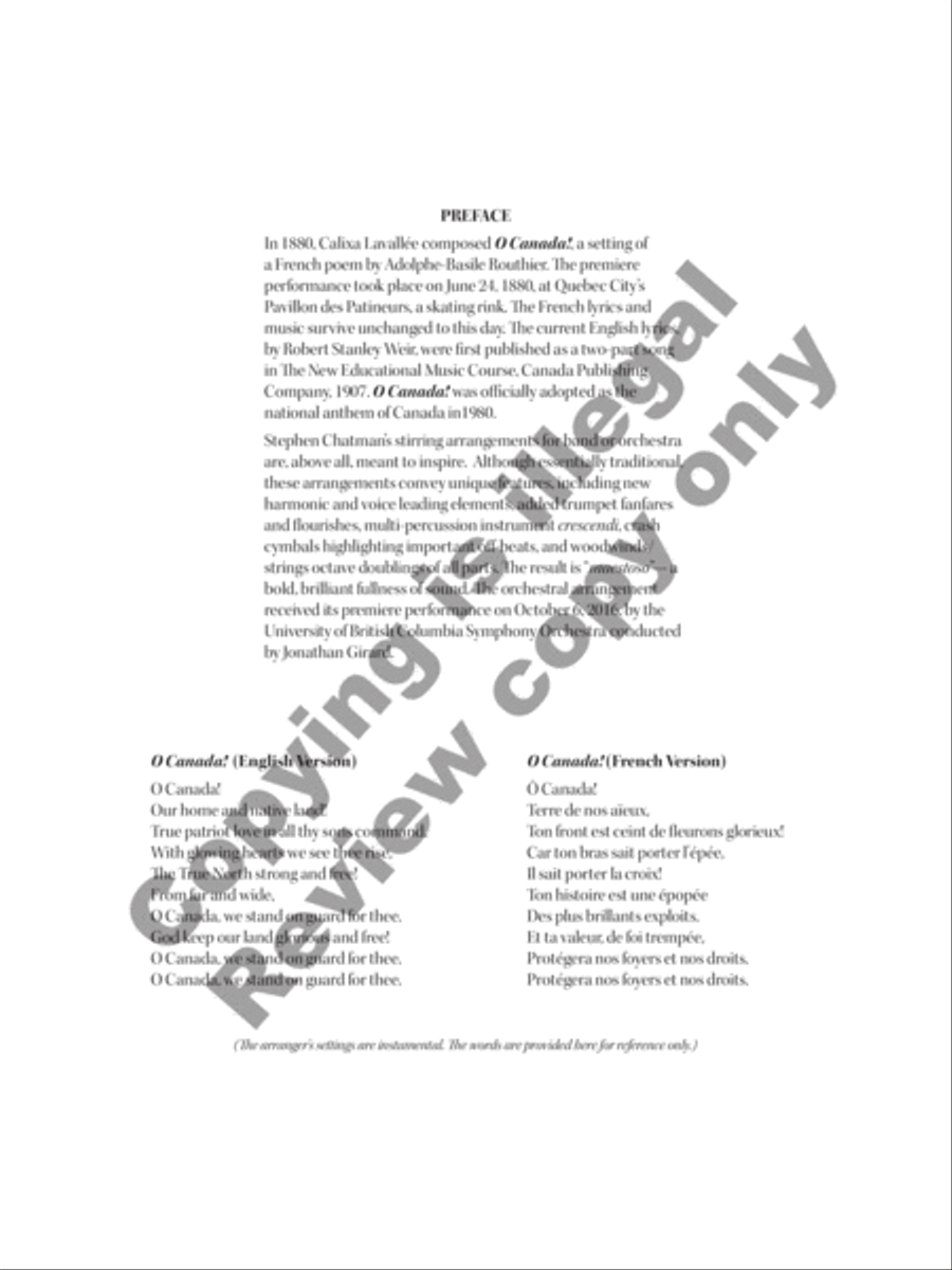O Canada! Orchestra scores gallery preview page 4