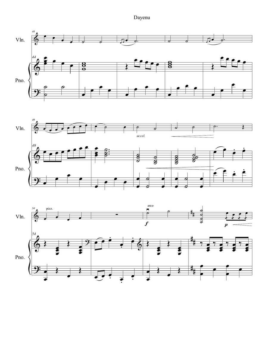 Dayenu Dayenu Violin Solo scores gallery preview page 4