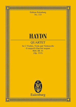 Book cover for String Quartet in G Major, Op. 33/5, Hob.III:41