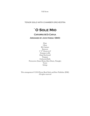 O SOLE MIÒ- Tenor solo with chamber orchestra