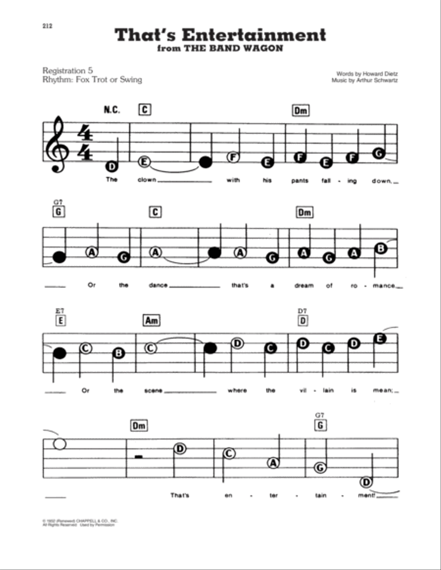 That's Entertainment (from The Band Wagon) Electronic Keyboard scores gallery preview page 1