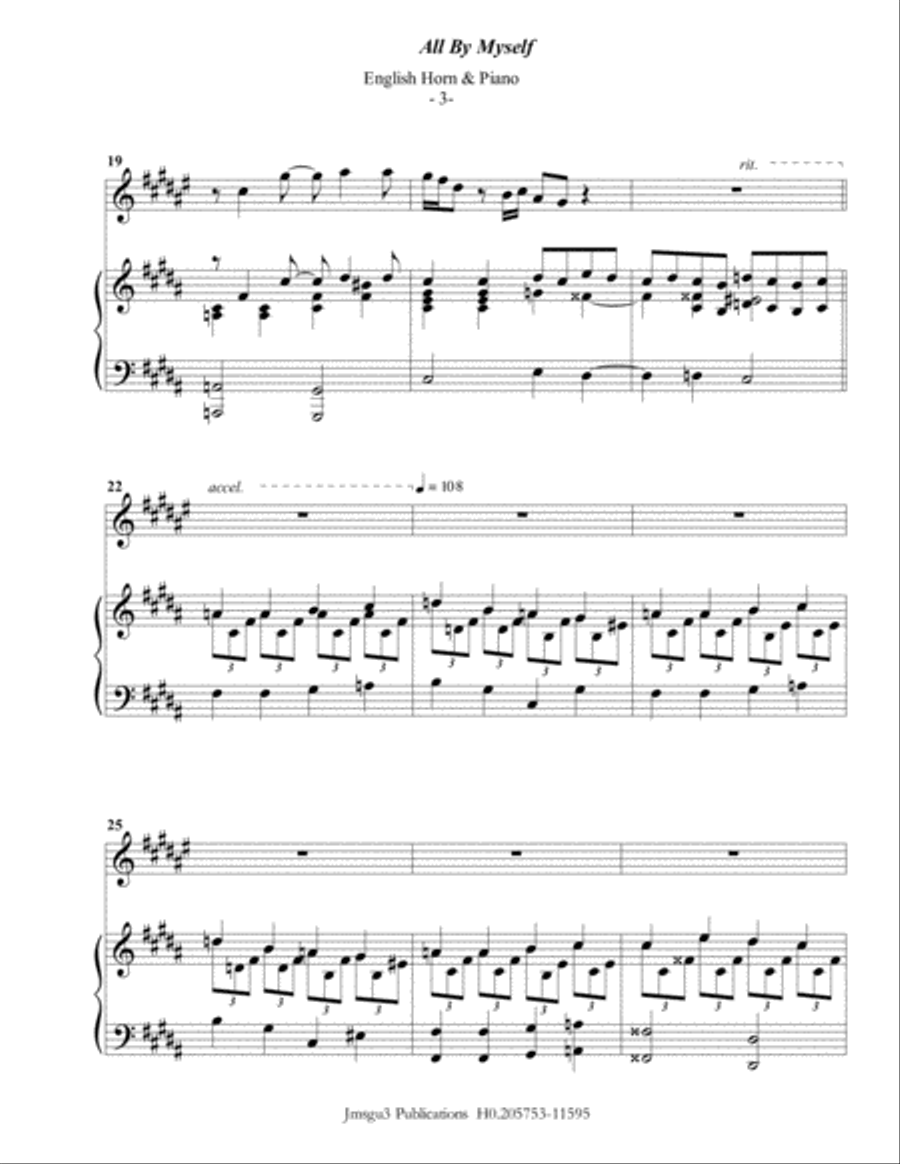 All By Myself All By Myself English Horn scores gallery preview page 3