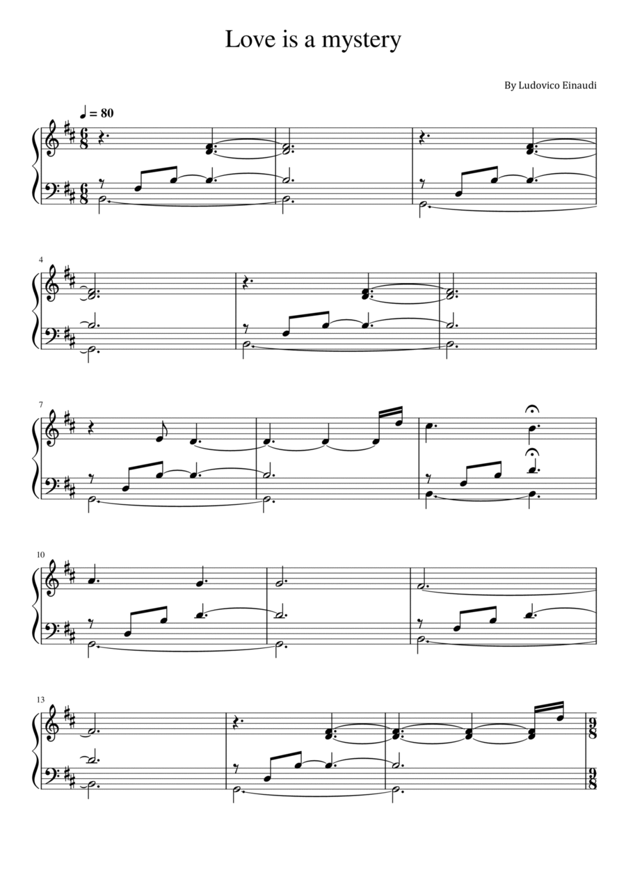 Love Is A Mystery Piano Solo scores gallery preview page 1