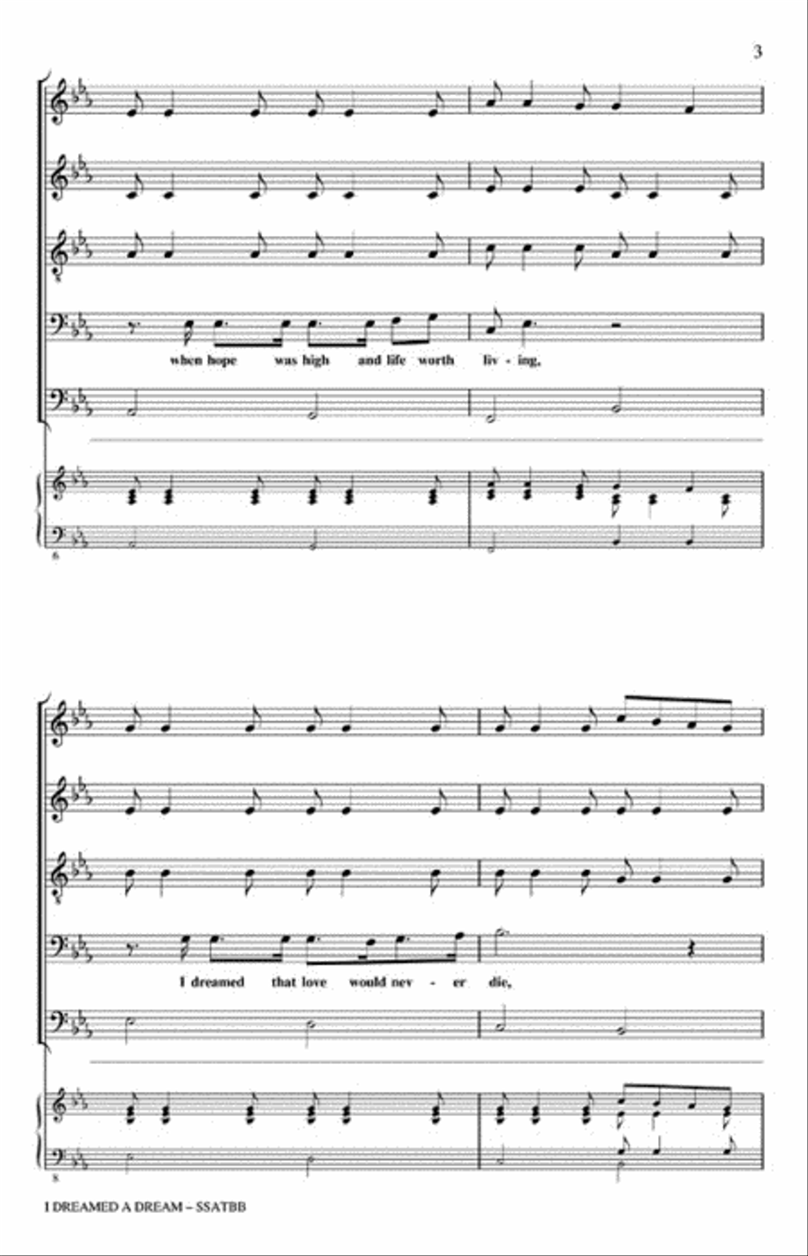I Dreamed a Dream Divisi scores gallery preview page 3