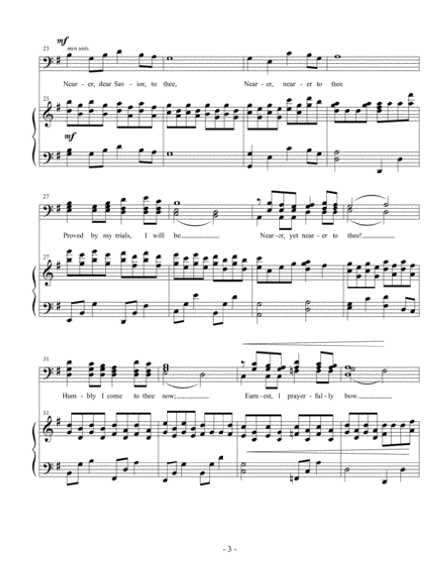 Nearer, Dear Savior, to Thee (SSATTB) 4-Part scores gallery preview page 4