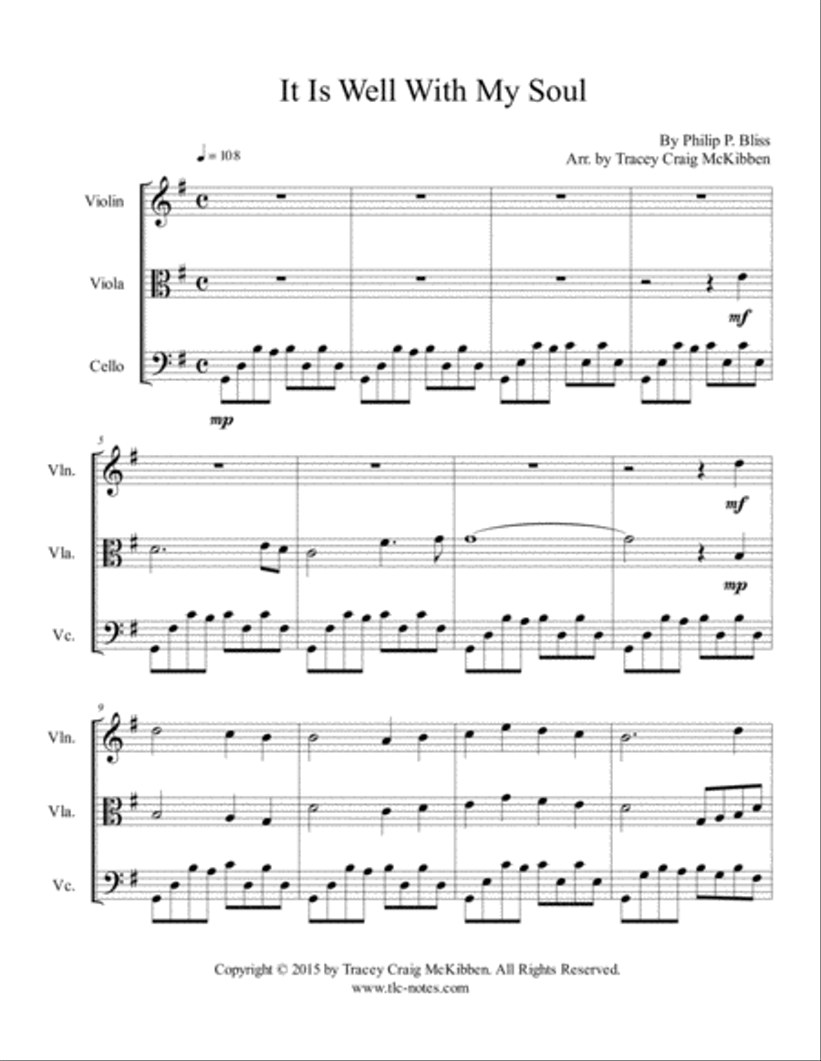 It Is Well With My Soul for String Trio String Trio scores gallery preview page 2