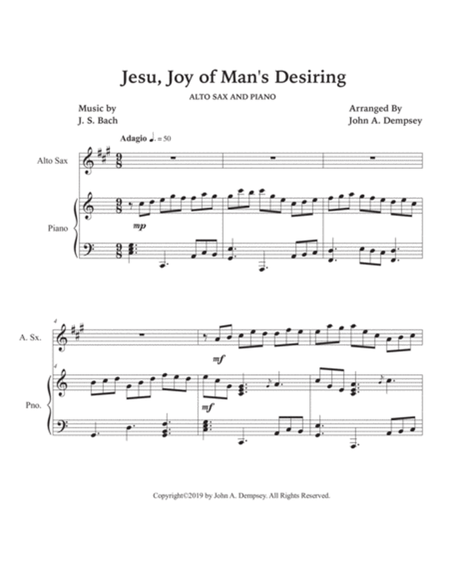 Jesu, Joy of Man's Desiring (Alto Sax and Piano) image number null