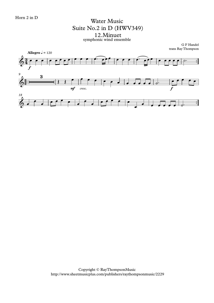 Handel: Suite No.2 in D (HWV349) 