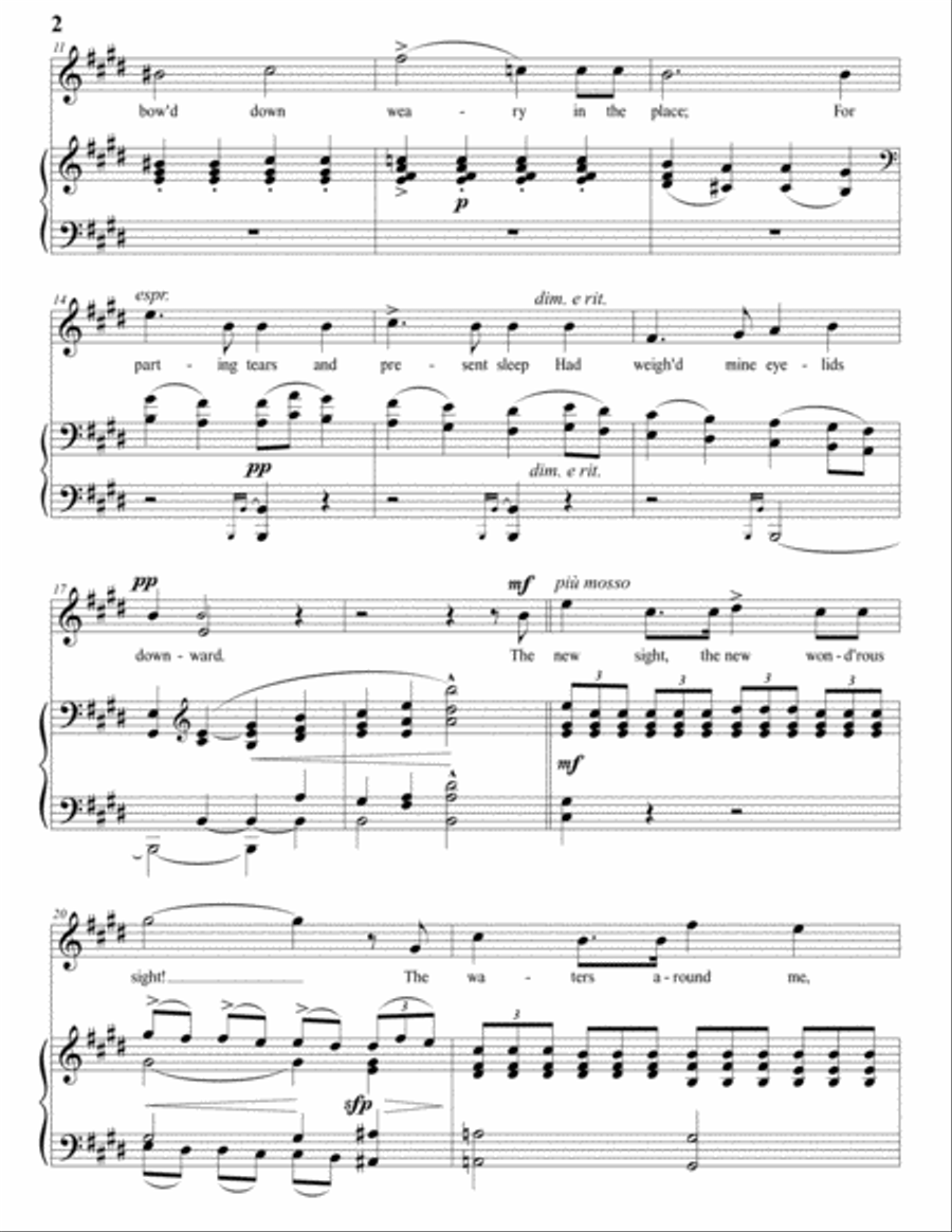 ELGAR: Sabbath morning at sea, Op. 37 no. 3 (transposed to E major) Voice scores gallery preview page 3
