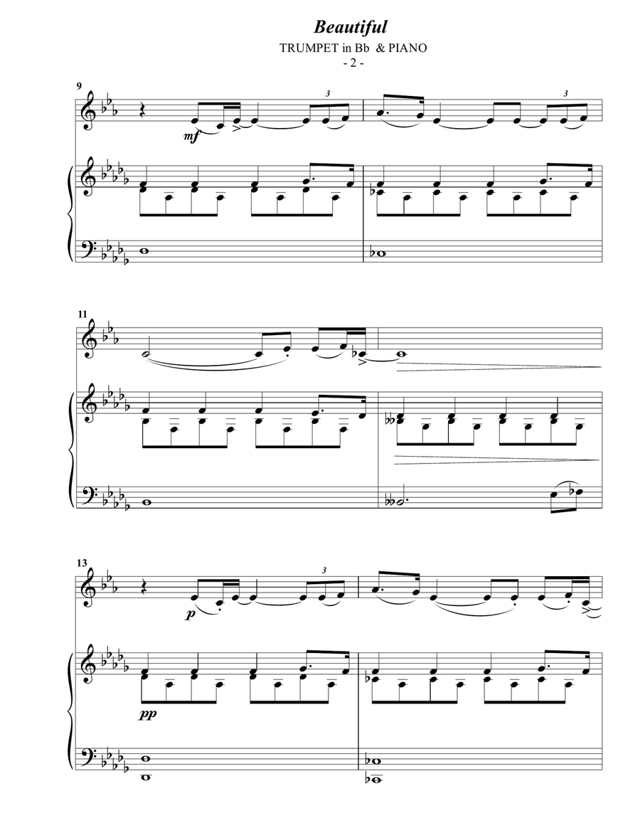 Beautiful B-Flat Trumpet scores gallery preview page 2