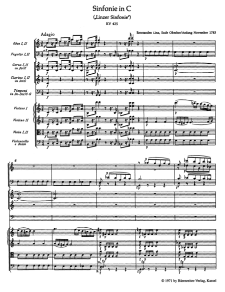 Symphony, No. 36 C major, KV 425 'Linz Symphony'