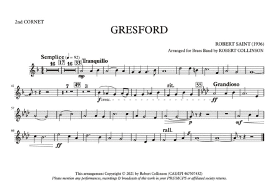 Hymn Tune: GRESFORD (A5 parts only) Hymn Anthems scores gallery preview page 4