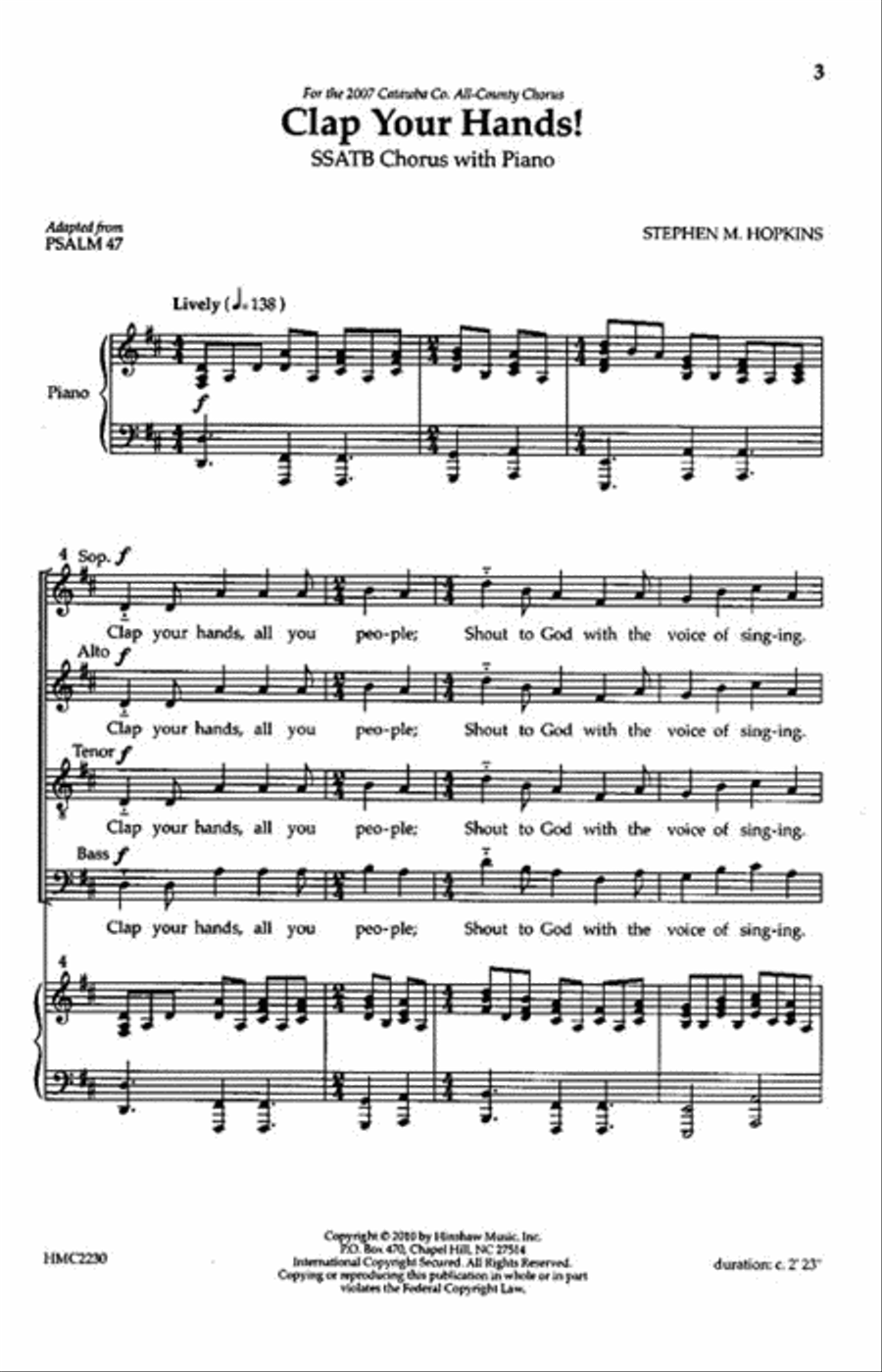 Clap Your Hands Clap Your Hands SSATB scores gallery preview page 2