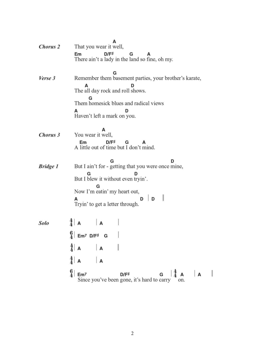 You Wear It Well Acoustic Guitar scores gallery preview page 2