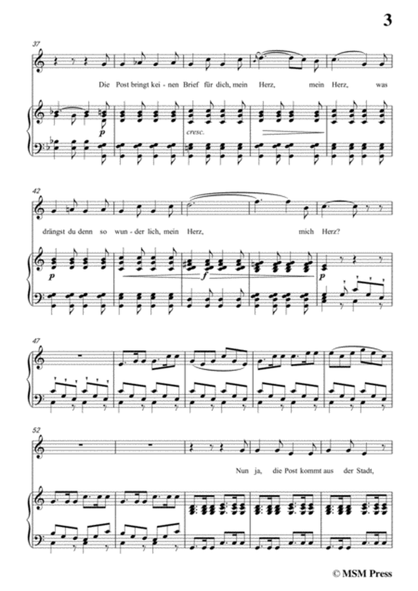 Schubert-Die Post,from 'Winterreise',Op.89(D.911) No.13,in C Major,for Voice&Piano image number null