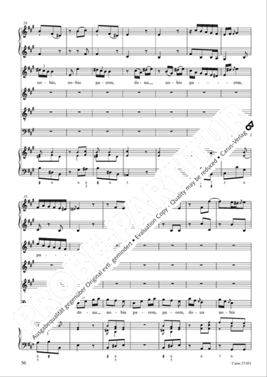 Missa in A Major 4-Part scores gallery preview page 57