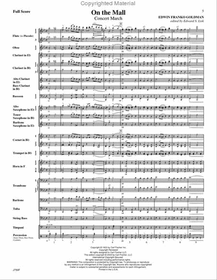On the Mall (Concert March) Concert Band scores gallery preview page 2