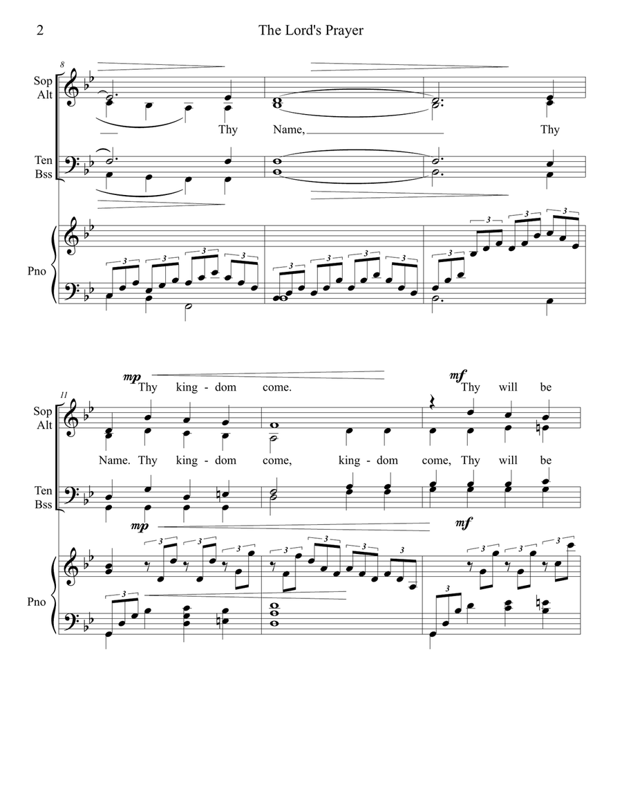 The Lord's Prayer 4-Part scores gallery preview page 2