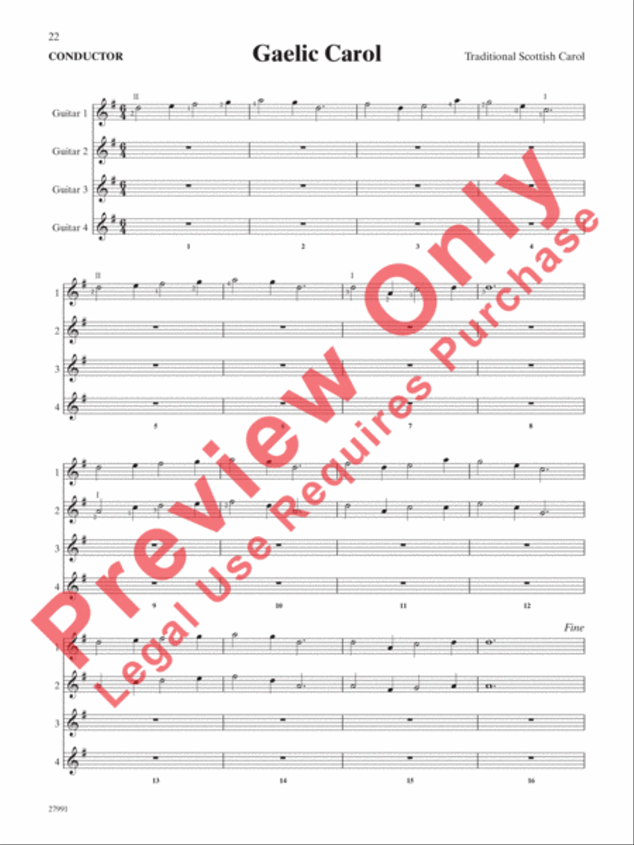 Festive Collection for Guitar Ensemble Guitar Ensemble scores gallery preview page 11
