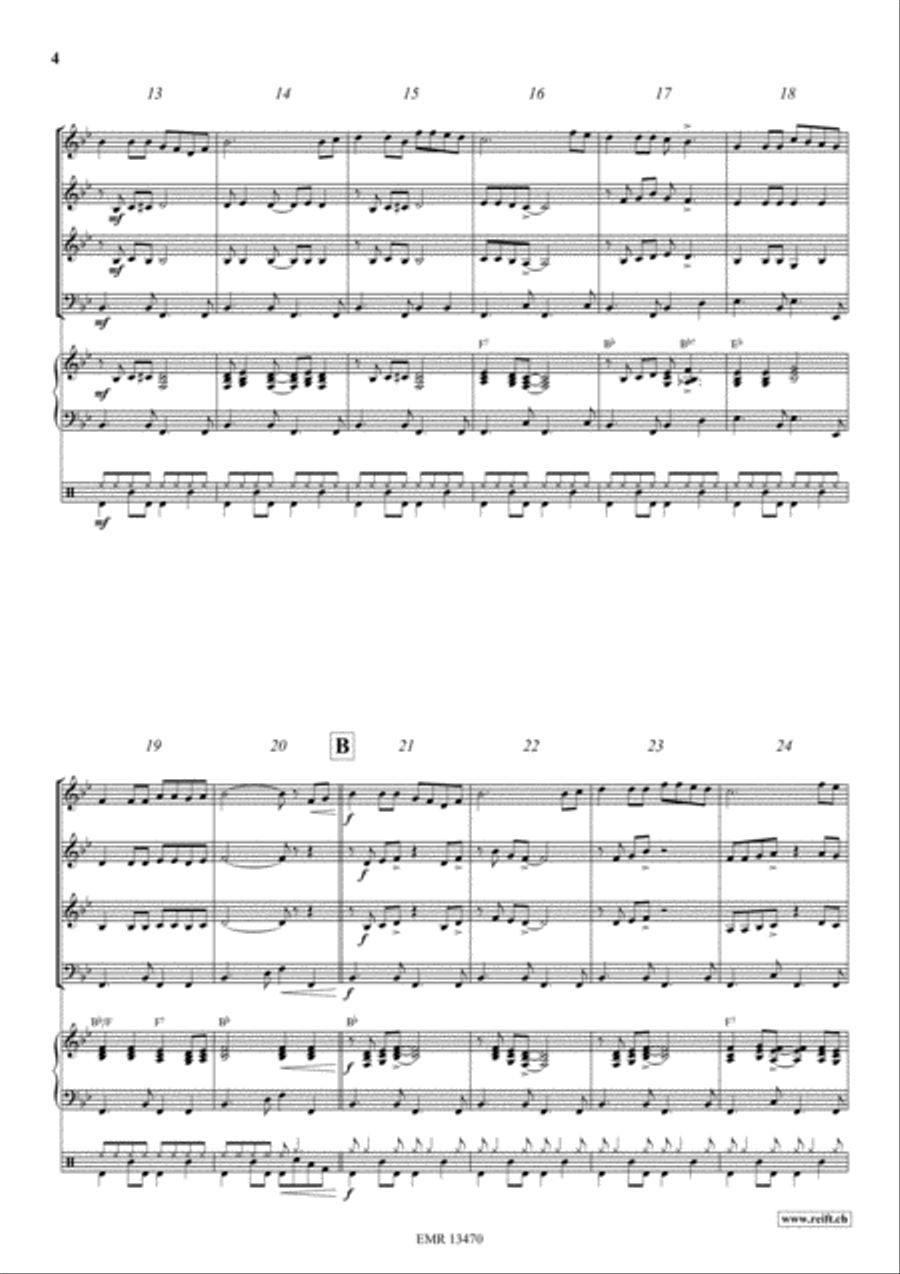 Shell' Be Coming Round The Mountain Woodwind Quartet scores gallery preview page 4