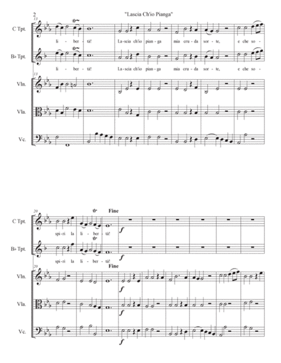 Lascia Ch'io Pianga (Aria from the Opera Rinaldo) for Trumpet & String Trio image number null