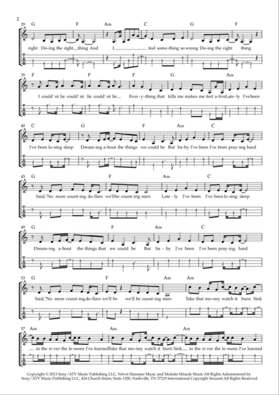 Counting Stars Ukulele scores gallery preview page 2