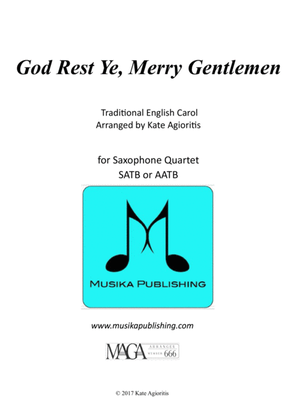 Book cover for God Rest Ye, Merry Gentlemen - for Saxophone Quartet