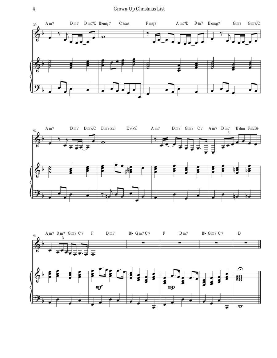 Grown-Up Christmas List Piano scores gallery preview page 6