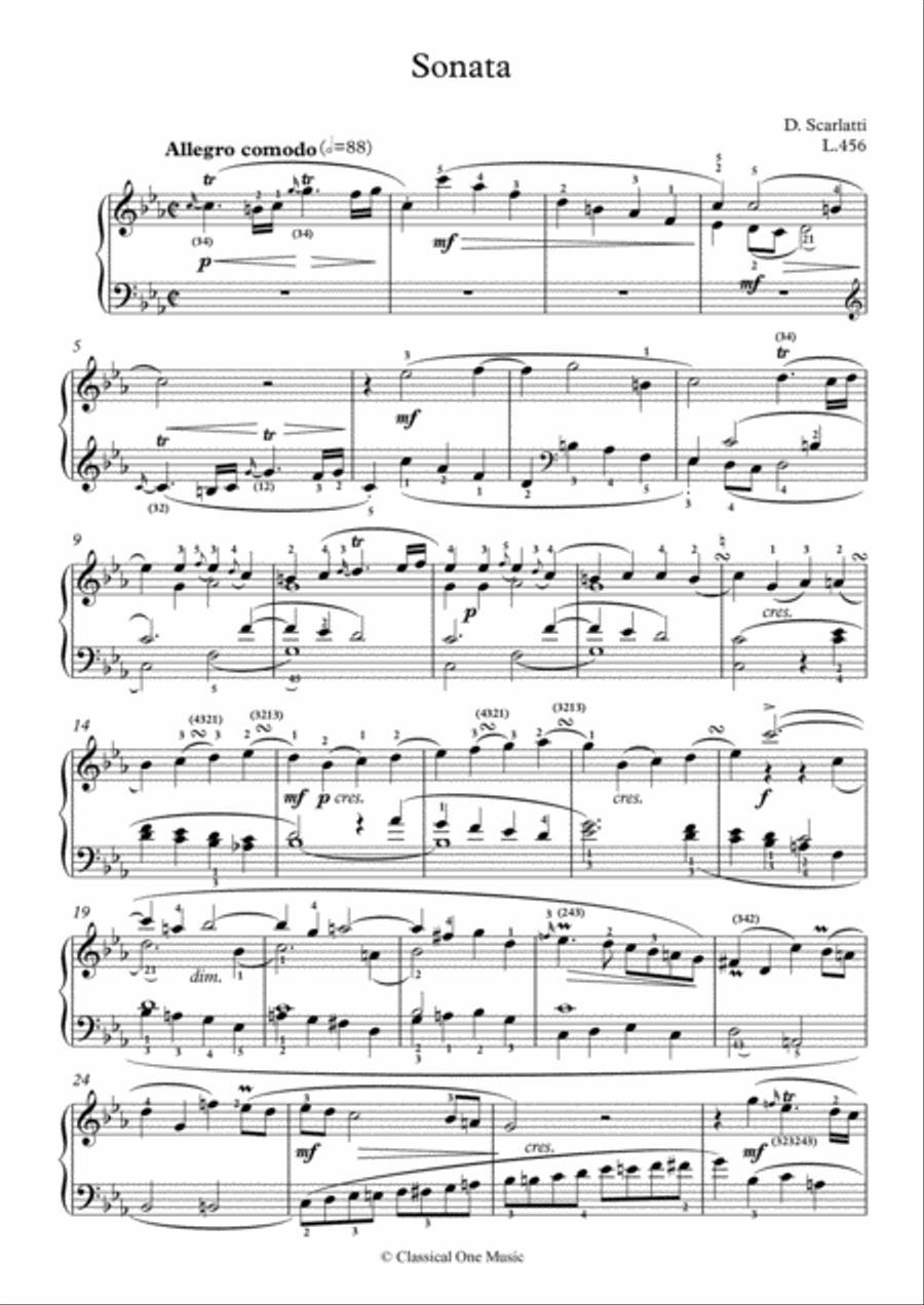 Scarlatti-Sonata in c-minor L.456 K.526(piano) Piano Solo scores gallery preview page 2