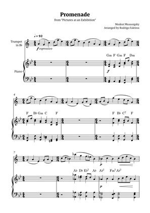 Promenade (from "Pictures at an Exhibition") - for solo trumpet and piano accompaniment