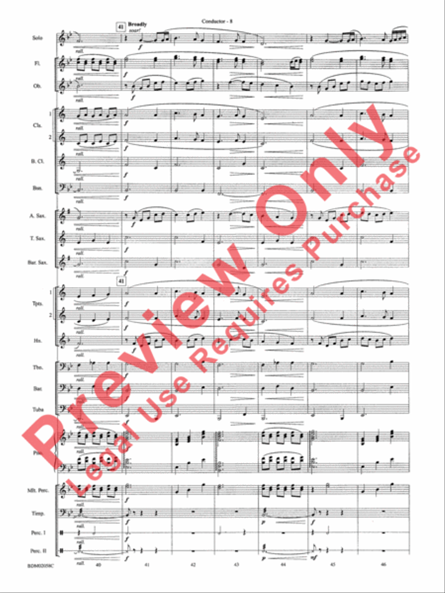 All Is Calm (Based on Silent Night) Concert Band scores gallery preview page 10