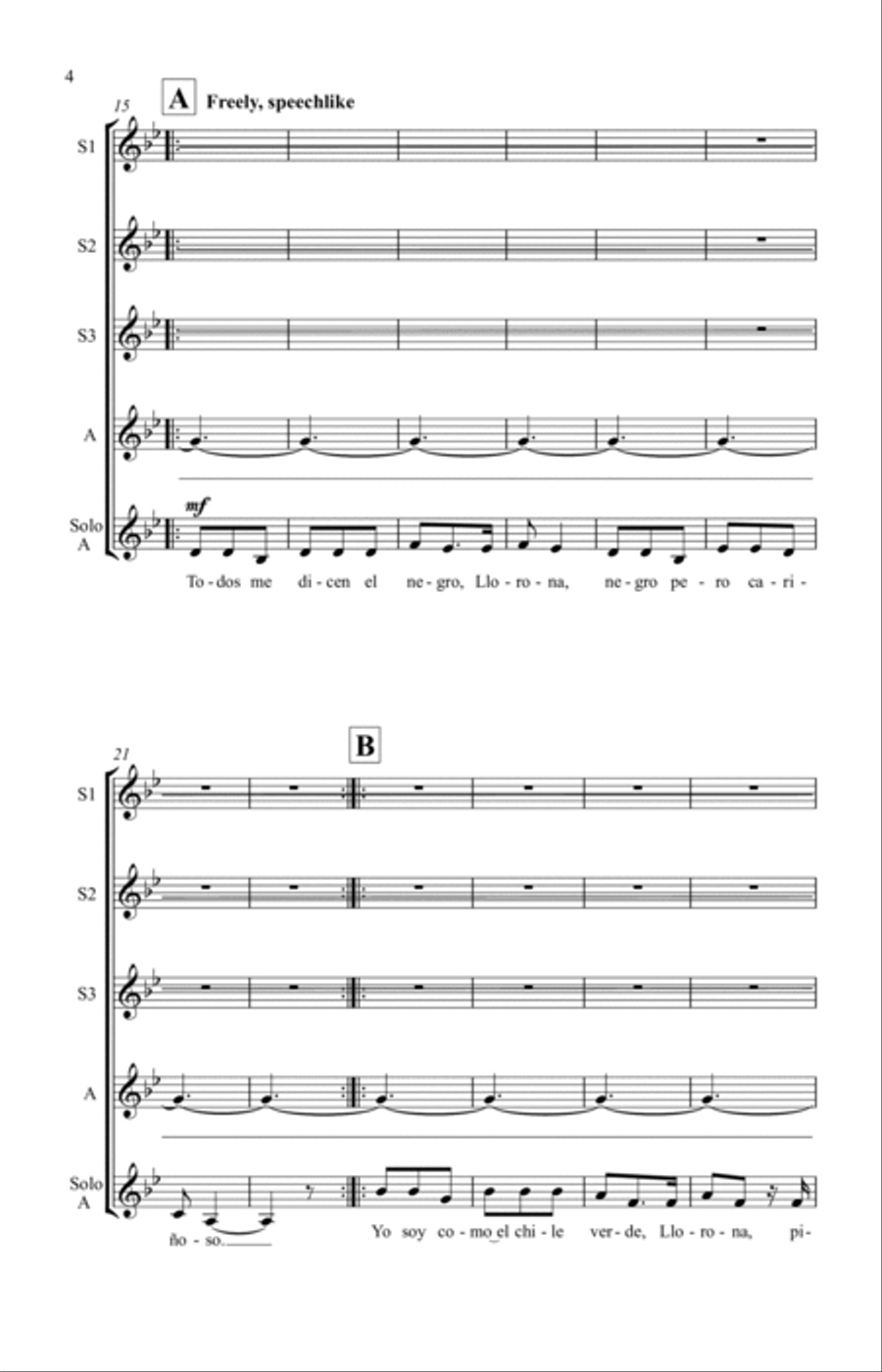La Llorona 4-Part scores gallery preview page 9
