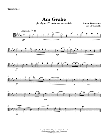 Am Grabe (At the Grave) for 4-part Trombone Ensemble Choir