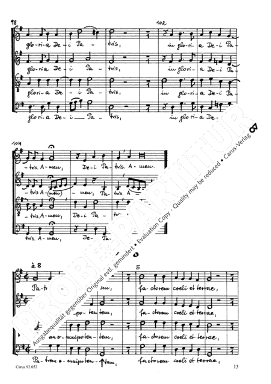 Missa canonica 4-Part scores gallery preview page 14