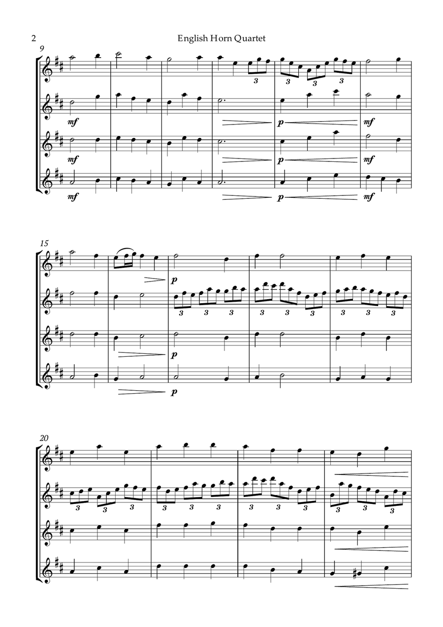 Bach Jesu, joy of man's desiring for English Horn Quartet Small Ensemble scores gallery preview page 3