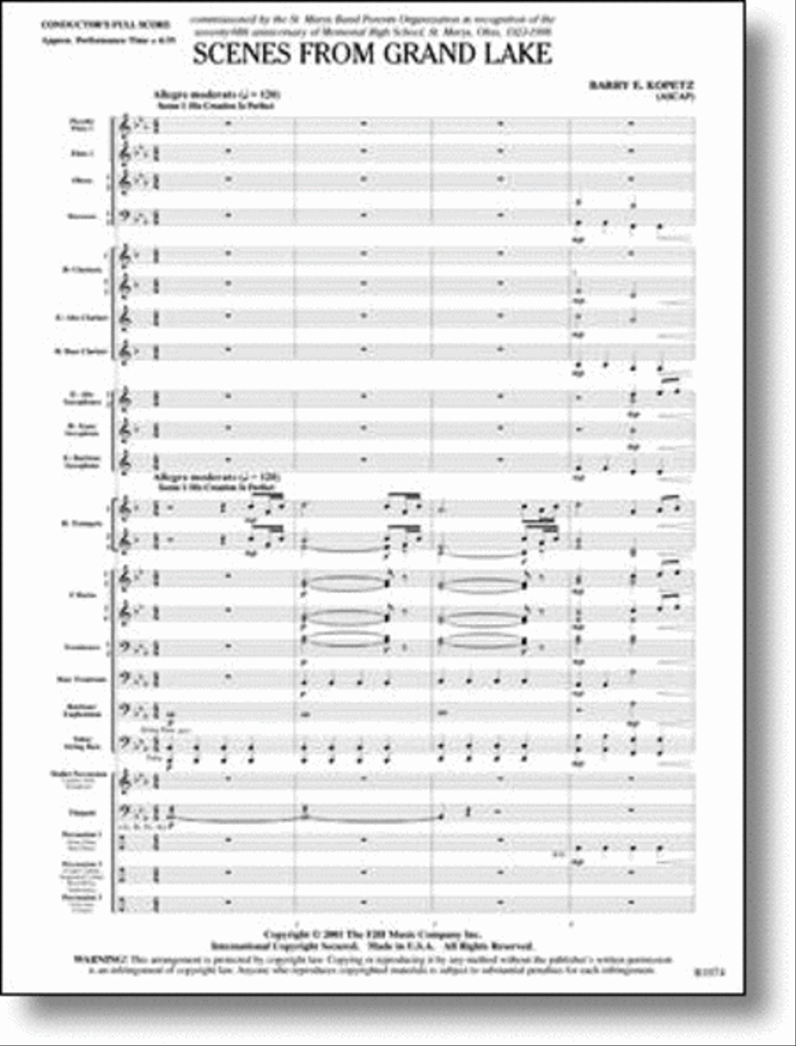Scenes from Grand Lake Concert Band scores gallery preview page 1