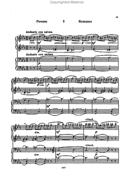 Six Pieces for Piano 4-Hands Op. 11