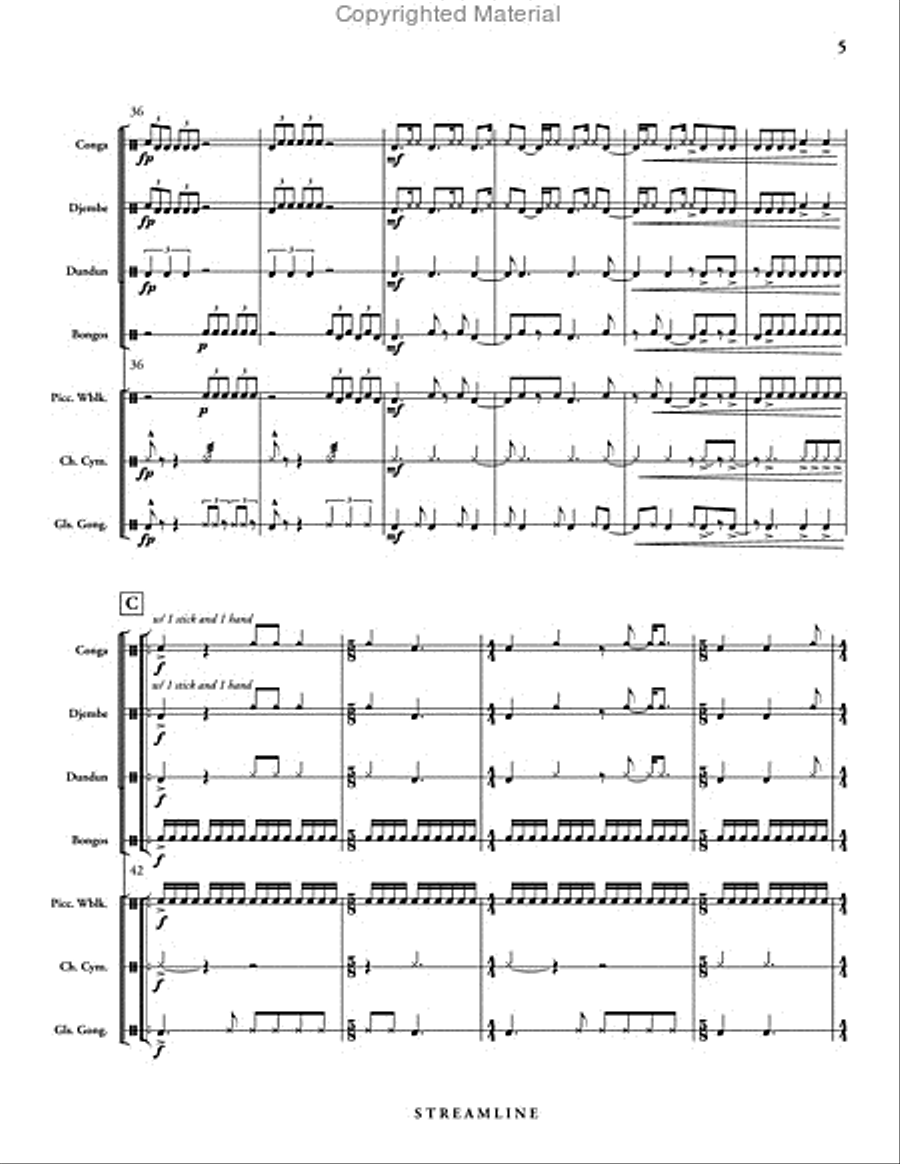Streamline (score & parts) Percussion Ensemble scores gallery preview page 6