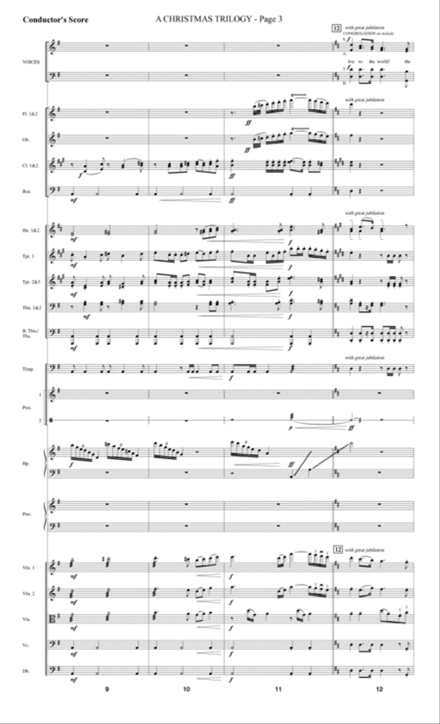 A Christmas Trilogy (from Carols For Choir And Congregation) - Score Choir scores gallery preview page 3