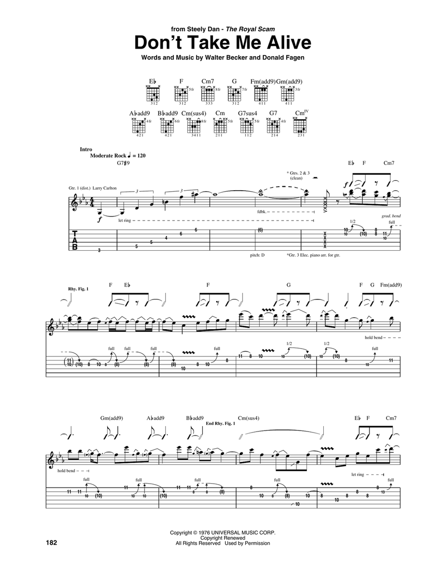 Don't Take Me Alive Acoustic Guitar scores gallery preview page 1