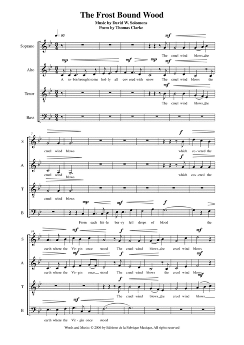 David W. Solomons - The Frostbound Wood for SATB mixed chorus a capella image number null