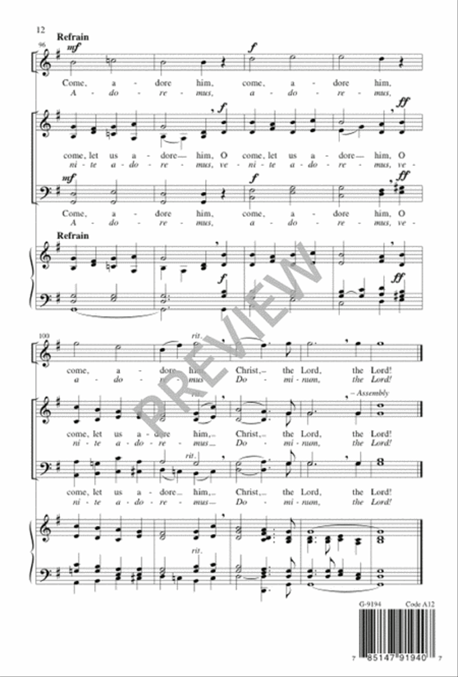 O Come, All Ye Faithful 4-Part scores gallery preview page 13